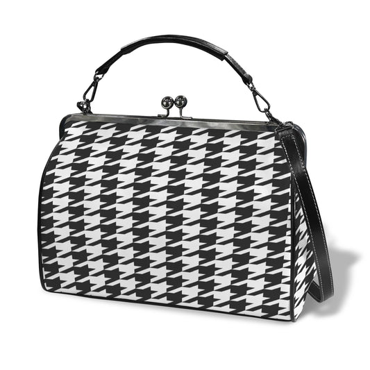 Große Schultertasche mit Kussverschluss und abnehmbaren Trageriemen