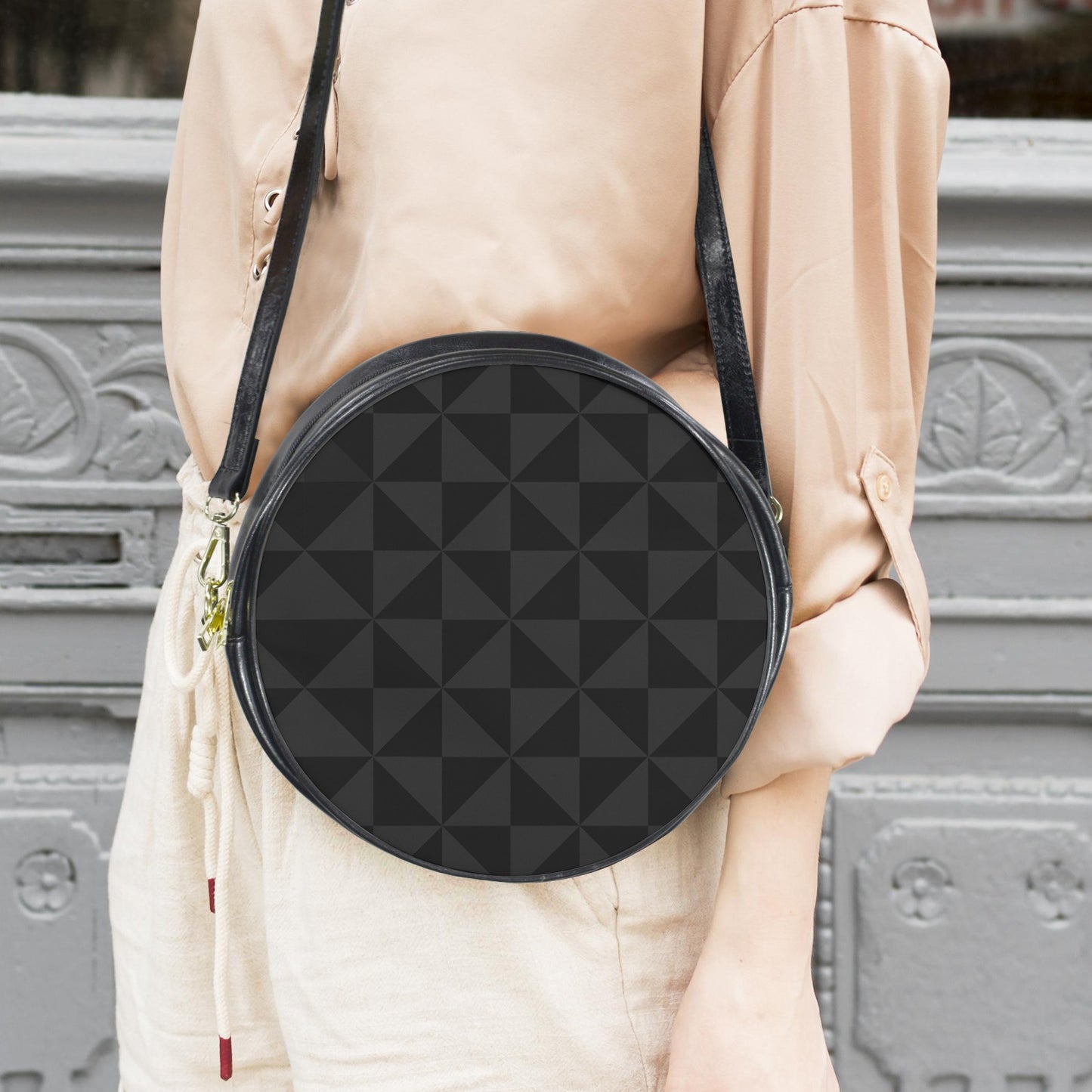 Runde Messenger Bag – große Umhängetasche (Modell 1647)