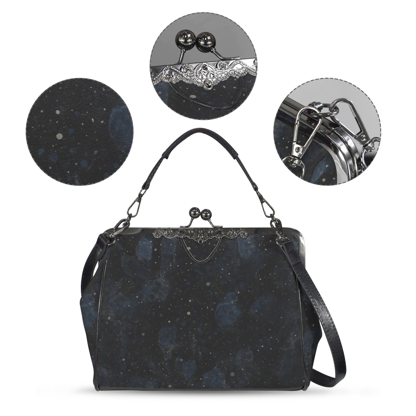 Kisslock Crossbody – Elegante Schultertasche mit Vintage-Verschluss (Modell 1752)