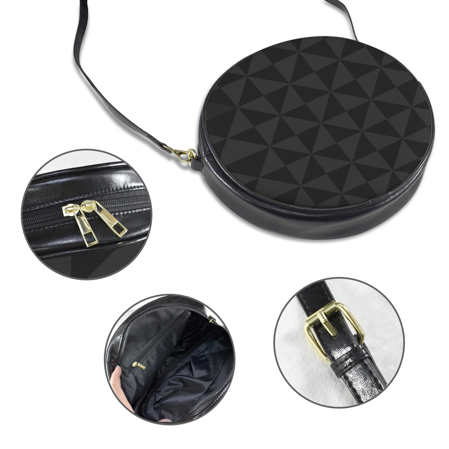 Runde Messenger Bag – große Umhängetasche (Modell 1647)