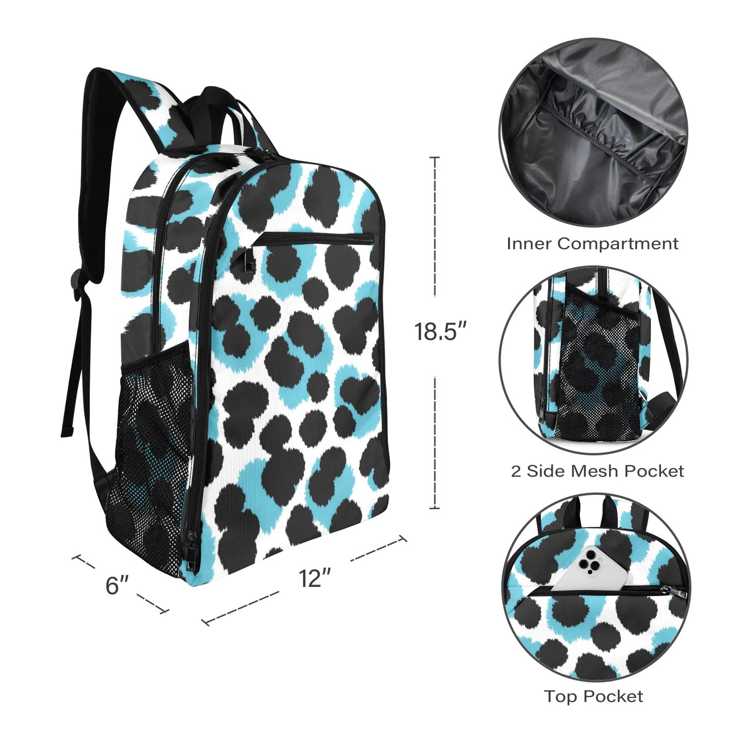 Leichter Freizeit- und Sport-Rucksack mit Allover-Print (Modell 1741)