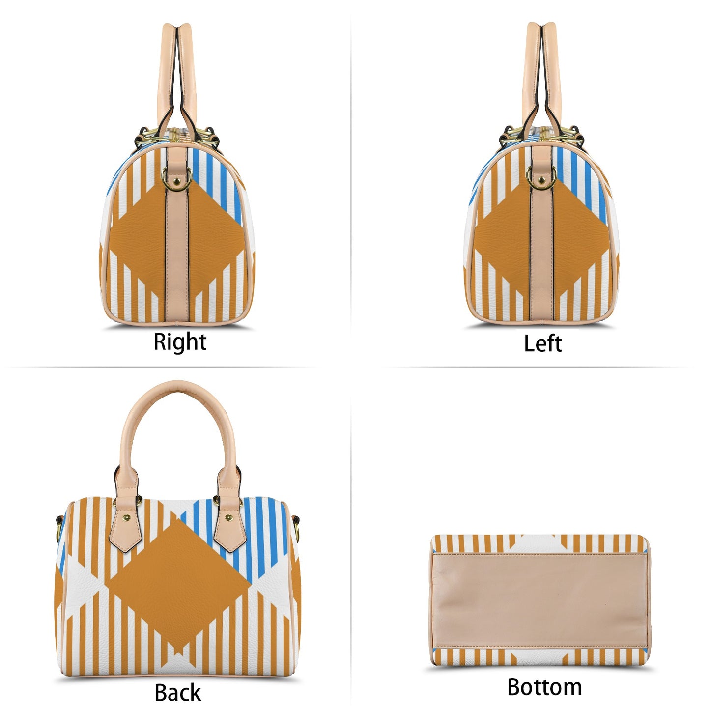 Moderne Patchwork-Handtasche mit Streifenmuster – Modell 1746