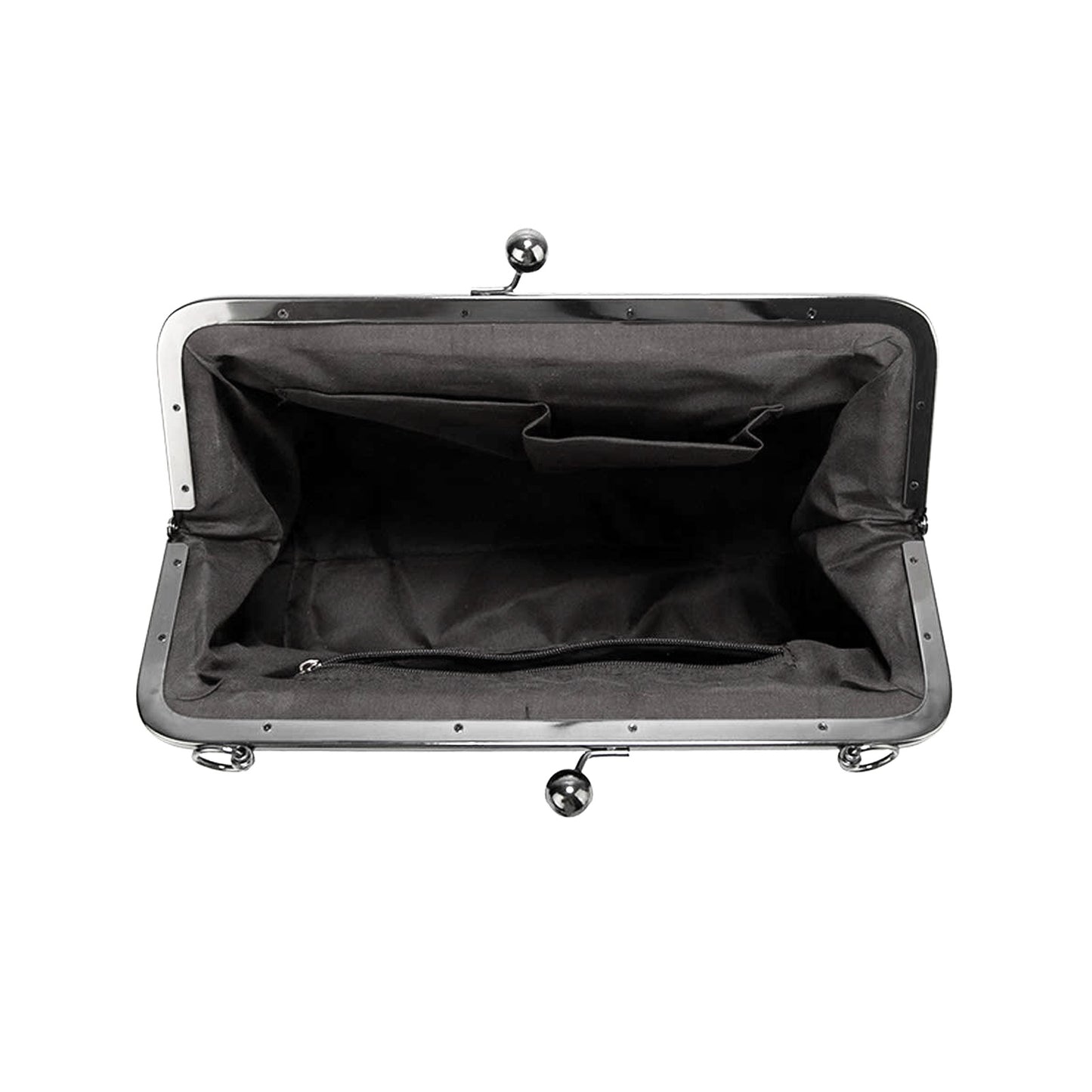 Große Schultertasche mit Kussverschluss und abnehmbaren Trageriemen