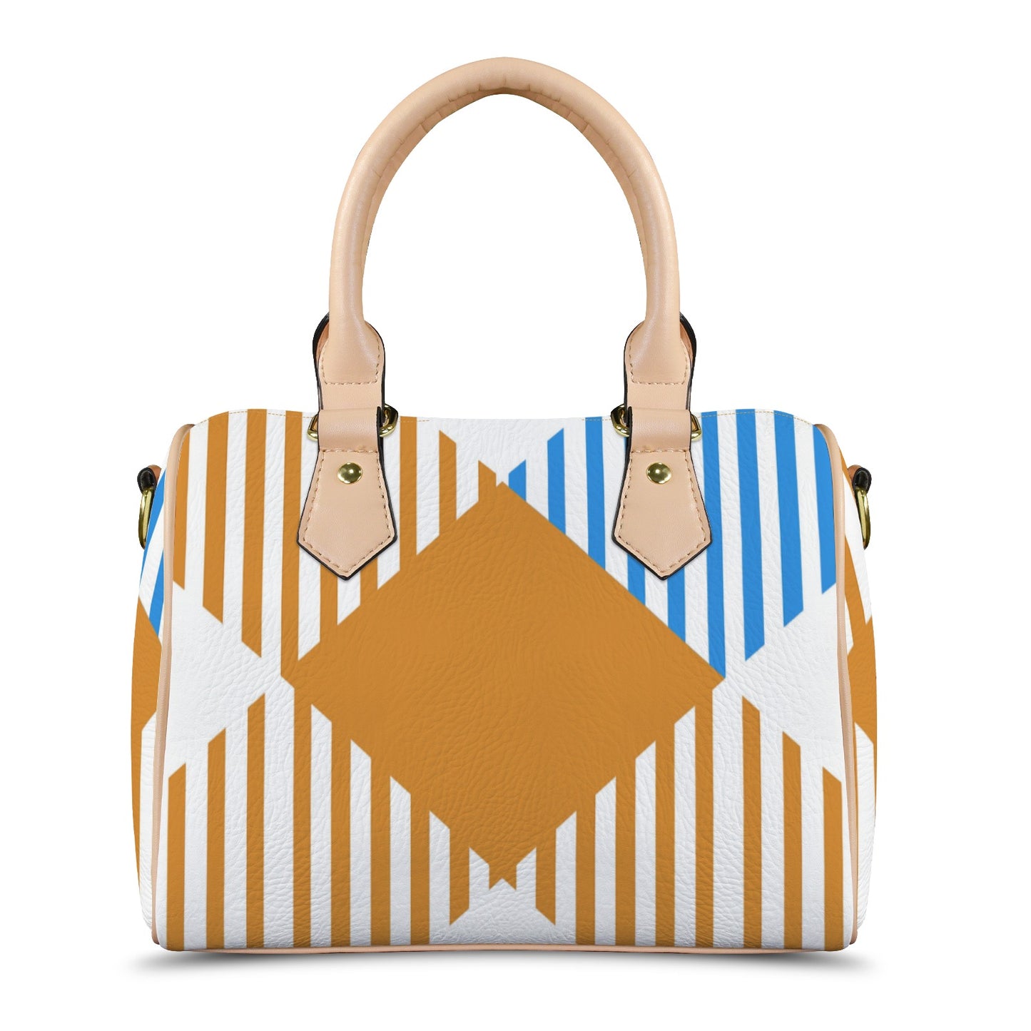 Moderne Patchwork-Handtasche mit Streifenmuster – Modell 1746